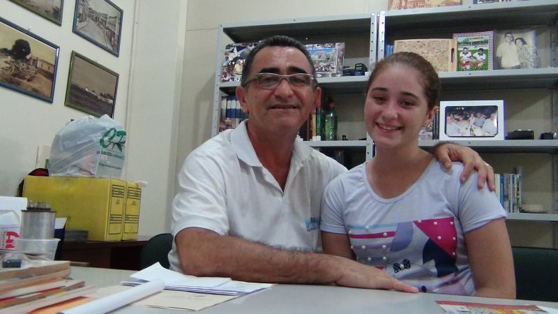 Ronilson Rêgo Uchoa e  Ana Clara Uchoa - estudante do Colégio Dom Amando
